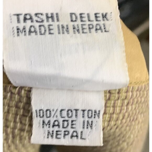 Tibetan Trader Size Medium Tank Top 100% Cotton Woven V Neck Boxy Cut Brown - Picture 4 of 4